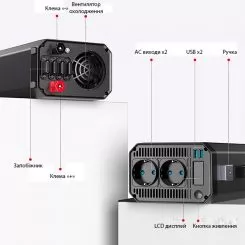 Фото BESTEK инвертор 12 Вольт - 220 Вольт 50 Герц 1000 Ватт с чистой синусоидой - 5